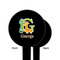 Animal Alphabet Black Plastic 6" Food Pick - Round - Single Sided - Front & Back