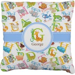 Animal Alphabet Faux-Linen Throw Pillow 18" (Personalized)