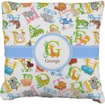 Animal Alphabet Faux-Linen Throw Pillow 20" (Personalized)