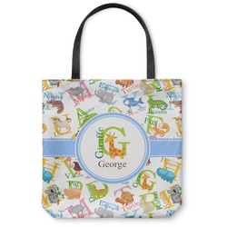 Animal Alphabet Canvas Tote Bag - Medium - 16"x16" (Personalized)