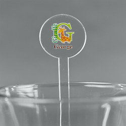 Animal Alphabet 7" Round Plastic Stir Sticks - Clear (Personalized)