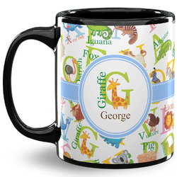 Animal Alphabet 11 Oz Coffee Mug - Black (Personalized)