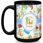 Animal Alphabet 15 Oz Coffee Mug - Black (Personalized)