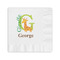 Animal Alphabet Coined Cocktail Napkin - Front View