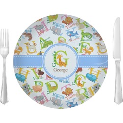 Animal Alphabet Glass Lunch / Dinner Plate 10" (Personalized)