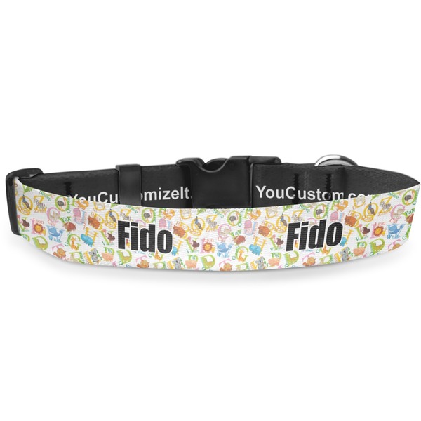 Custom Animal Alphabet Deluxe Dog Collar - Small (8.5" to 12.5") (Personalized)