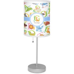 Animal Alphabet 7" Drum Lamp with Shade Linen (Personalized)