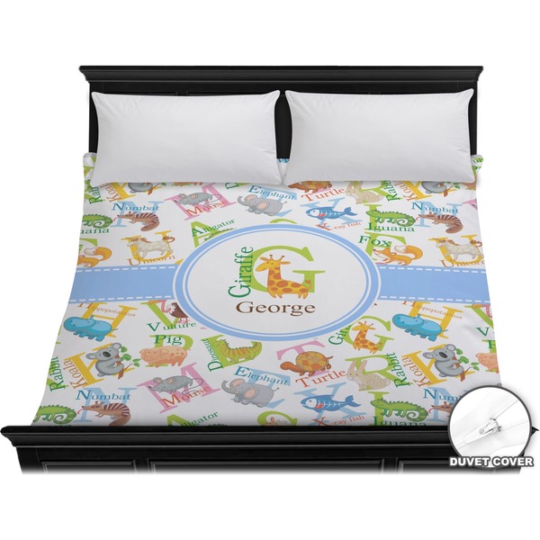 Custom Animal Alphabet Duvet Cover - King (Personalized)