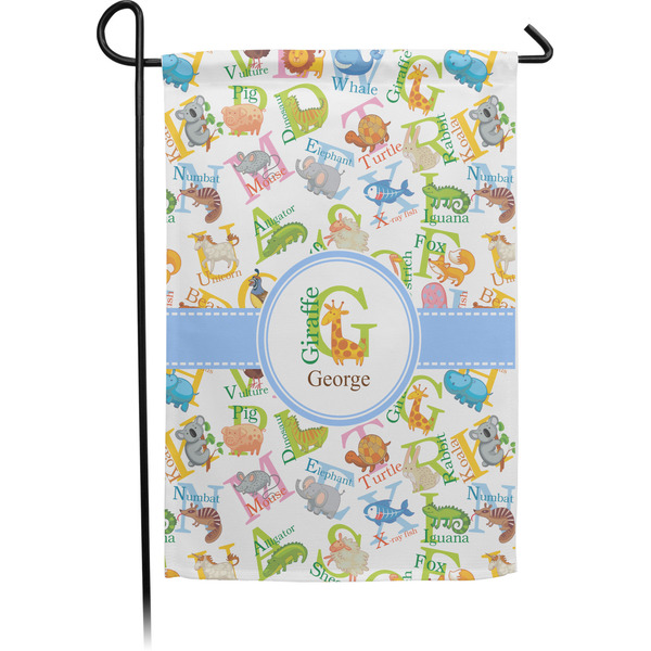 Custom Animal Alphabet Small Garden Flag - Single Sided w/ Name or Text