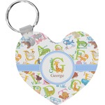 Animal Alphabet Heart Plastic Keychain w/ Name or Text