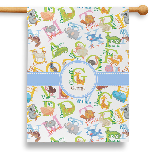 Custom Animal Alphabet 28" House Flag - Double Sided (Personalized)