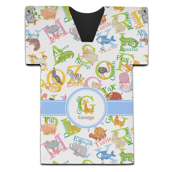 Custom Animal Alphabet Jersey Bottle Cooler (Personalized)