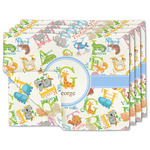 Animal Alphabet Double-Sided Linen Placemat - Set of 4 w/ Name or Text