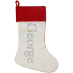 Animal Alphabet Red Linen Stocking (Personalized)