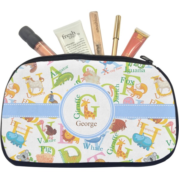 Custom Animal Alphabet Makeup / Cosmetic Bag - Medium (Personalized)