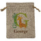 Animal Alphabet Medium Burlap Gift Bag - Front