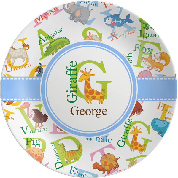 Custom Animal Alphabet Melamine Plate (Personalized)