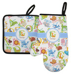 Animal Alphabet Left Oven Mitt & Pot Holder Set w/ Name or Text