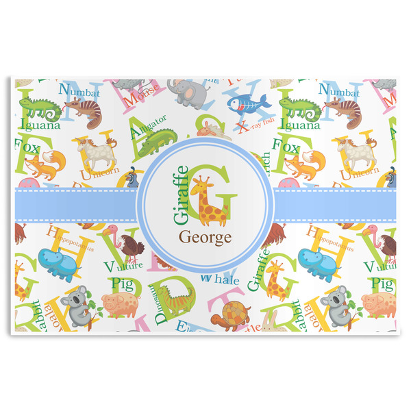 Custom Animal Alphabet Disposable Paper Placemats (Personalized)