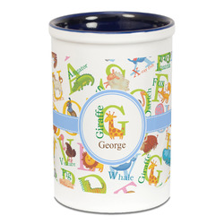 Animal Alphabet Ceramic Pencil Holders - Blue