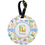 Animal Alphabet Plastic Luggage Tag - Round (Personalized)