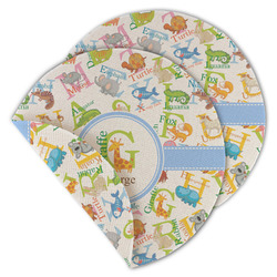 Animal Alphabet Round Linen Placemat - Double Sided - Set of 4 (Personalized)