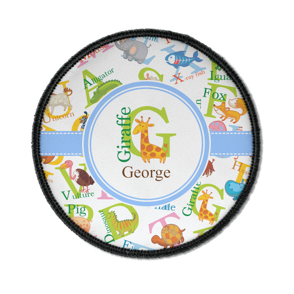 Custom Animal Alphabet Iron On Round Patch w/ Name or Text