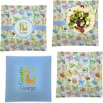 Animal Alphabet Set of 4 Glass Square Lunch / Dinner Plate 9.5" (Personalized)