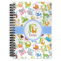 Animal Alphabet Spiral Notebook - 7x10 w/ Name or Text