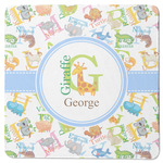 Animal Alphabet Square Rubber Backed Coaster (Personalized)