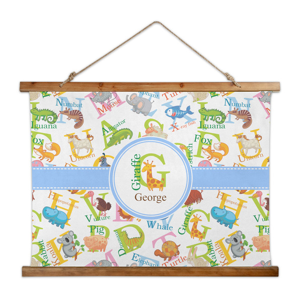 Custom Animal Alphabet Wall Hanging Tapestry - Wide (Personalized)