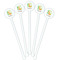 Animal Alphabet White Plastic 5.5" Stir Stick - Fan View