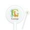 Animal Alphabet White Plastic 5.5" Stir Stick - Round - Closeup