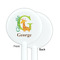 Animal Alphabet White Plastic 5.5" Stir Stick - Single Sided - Round - Front & Back