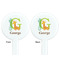 Animal Alphabet White Plastic 7" Stir Stick - Double Sided - Round - Front & Back