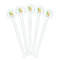 Animal Alphabet White Plastic 7" Stir Stick - Round - Fan View