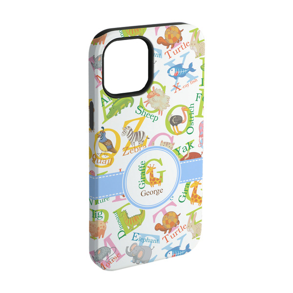 Custom Animal Alphabet iPhone Case - Rubber Lined - iPhone 15 Pro (Personalized)