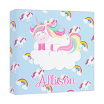 Rainbows and Unicorns Canvas Print - 12x12 (Personalized)