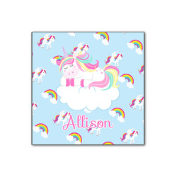 Rainbows and Unicorns Wood Print - 12x12 (Personalized)