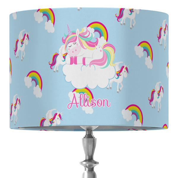 Custom Rainbows and Unicorns 16" Drum Lamp Shade - Fabric (Personalized)