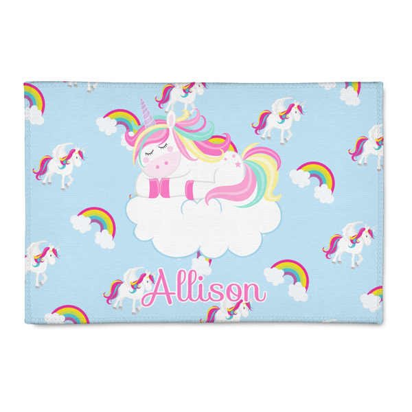 Custom Rainbows and Unicorns 2' x 3' Indoor Area Rug (Personalized)