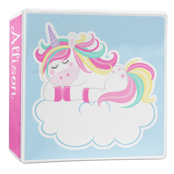 Custom Rainbows and Unicorns 3-Ring Binder - 2 inch (Personalized)