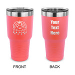 Rainbows and Unicorns 30 oz Stainless Steel Tumbler - Coral - Double Sided (Personalized)