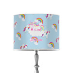 Rainbows and Unicorns 8" Drum Lamp Shade - Poly-film (Personalized)