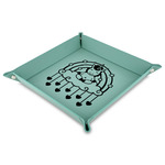 Rainbows and Unicorns Faux Leather Dice Tray - 9" x 9"  - Teal