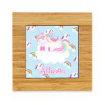 Rainbows and Unicorns Bamboo Trivet with Ceramic Tile Insert (Personalized)