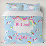 Rainbows and Unicorns Duvet Cover Set - King w/ Name or Text