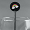 Rainbows and Unicorns Black Plastic 5.5" Stir Stick - Round - Main