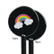 Rainbows and Unicorns Black Plastic 5.5" Stir Stick - Single Sided - Round - Front & Back