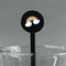 Rainbows and Unicorns Black Plastic 7" Stir Stick - Round - Main